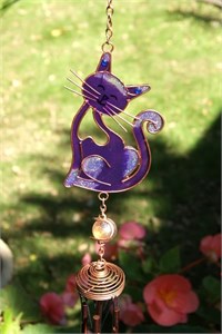 Purple Cat Wind Chime