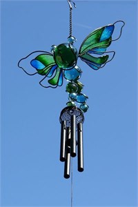 Green and Blue Dragonfly Wind Chime