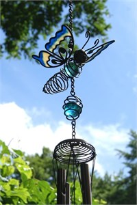Turquoise Butterfly Wind Chime