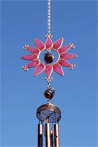 Sunflower Wind Chime, small pink
