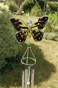 Green and Black Butterfly Wind Chime