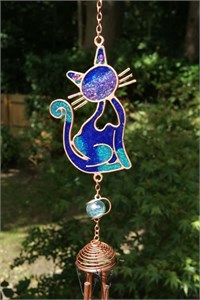 Blue Cat Wind Chime