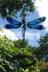 Spotted Blue Dragonfly Wind Chime
