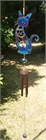 Jewelled Cat Wind Chime, blue