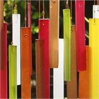 Rectangles Glass Wind Chime, Beechwood