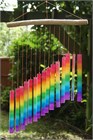 Sloping Rectangles Glass Wind Chime, Rainbow