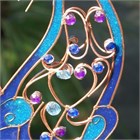 Jewelled Cat Wind Chime, blue