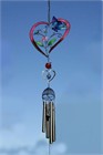  Heart  Wind Chime with Butterflies &amp; Flowers