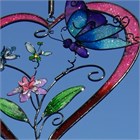  Heart  Wind Chime with Butterflies &amp; Flowers